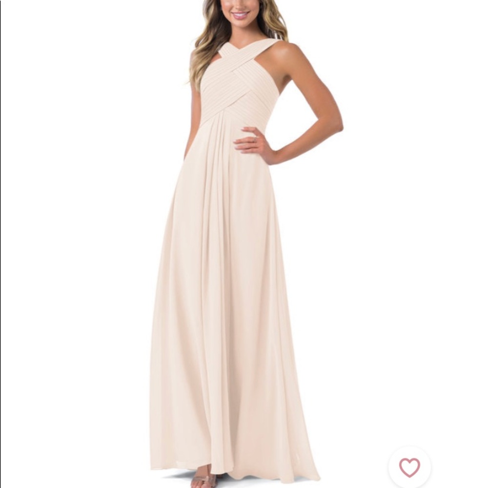 Azazie Kaleigh Bridesmaid Dress. Custom size. Color: rose petal. Like new.